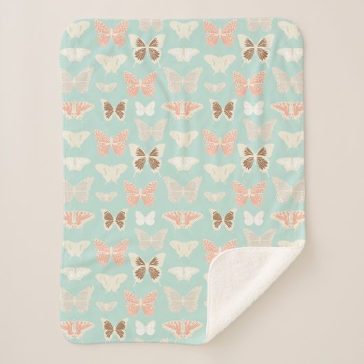Couverture Sherpa Joli Motif de papillons (Devant)