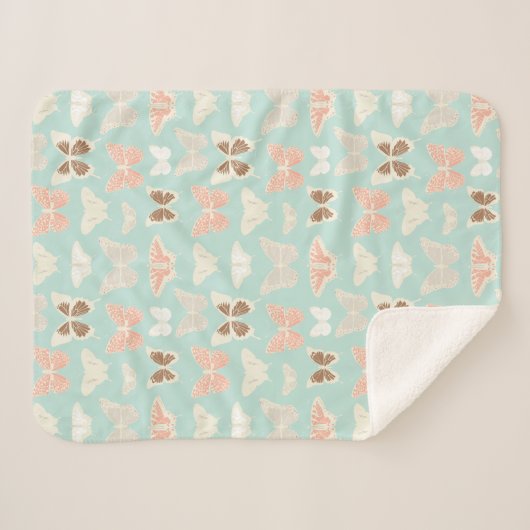 Couverture Sherpa Joli Motif de papillons (Devant (Horizontal))