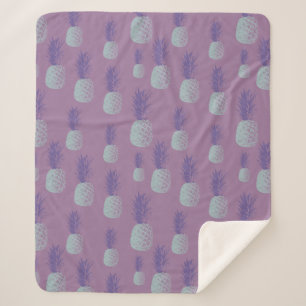 Couverture Sherpa Joli motif deananas violet
