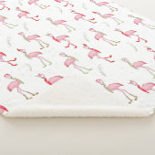Couverture Sherpa Joli motif flamant rose Noël  (3/4)