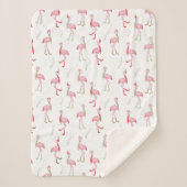 Couverture Sherpa Joli motif flamant rose Noël  (Devant)