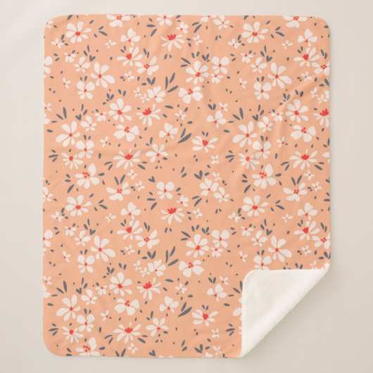 Couverture Sherpa Joli motif floral dans la petite fleur. Ditsy pri (Devant)