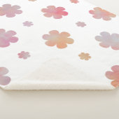 Couverture Sherpa Joli Motif orange et rose (3/4)