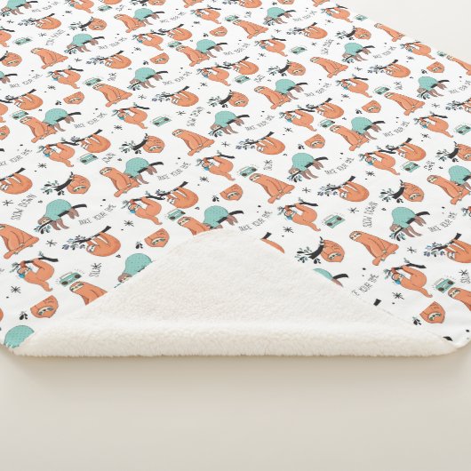 Couverture Sherpa Joli Motif Sloth (3/4)