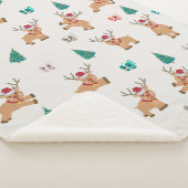 Couverture Sherpa Joli Noël Cerf Noël Cadeaux et Motif d'arbre (3/4)