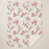 Couverture Sherpa Joli Noël Floral Rose Rose (Devant)