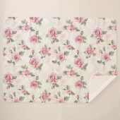 Couverture Sherpa Joli Noël Floral Rose Rose (Devant (Horizontal))