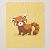 Couverture Sherpa Joli panda roux sur fond jaune (Devant)