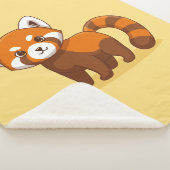 Couverture Sherpa Joli panda roux sur fond jaune (3/4)