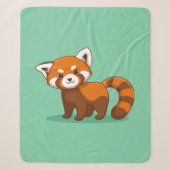 Couverture Sherpa Joli panda roux sur fond vert (Devant)