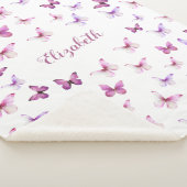 Couverture Sherpa Joli papillon rose et violet fille (3/4)
