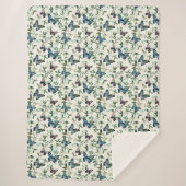 Couverture Sherpa Joli Papillons Bleus (Devant)