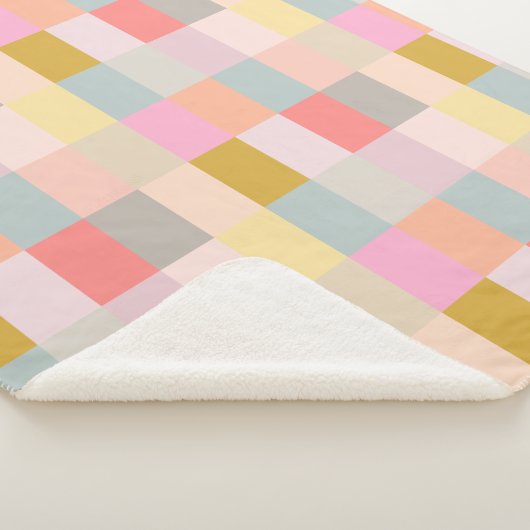Couverture Sherpa Joli Pastels Simple Motif géométrique (3/4)