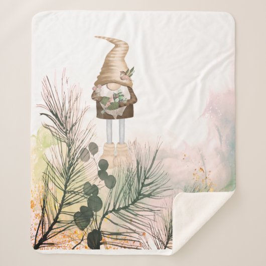 Couverture Sherpa Joli petit jardin Gnome Jardin Nature Art (Devant)
