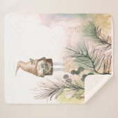 Couverture Sherpa Joli petit jardin Gnome Jardin Nature Art (Devant (Horizontal))