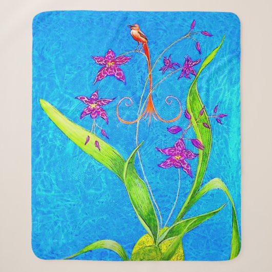 Couverture Sherpa Joli petit orchidée (Devant)