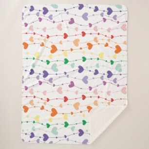 Couverture Sherpa Joli Rainbow Hearts Enfants Motifs