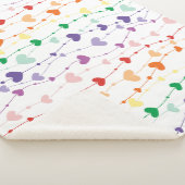 Couverture Sherpa Joli Rainbow Hearts Enfants Motifs (3/4)