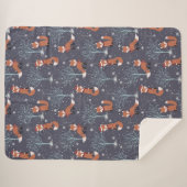 Couverture Sherpa Joli renard d'hiver (Devant (Horizontal))