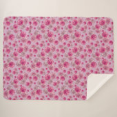 Couverture Sherpa Joli rose Gerbera Fleurs de marguerite doux (Devant (Horizontal))