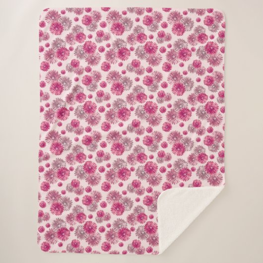 Couverture Sherpa Joli rose Gerbera Fleurs de marguerite doux (Devant)