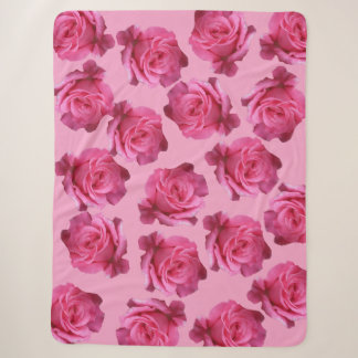 Couverture Sherpa Joli rose rose rose boho floral chic belle