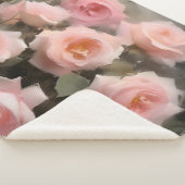 Couverture Sherpa Joli rose roses aquarelle peinture (3/4)