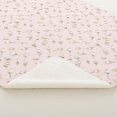 Couverture Sherpa Joli rose Roses Blanches Floral (3/4)