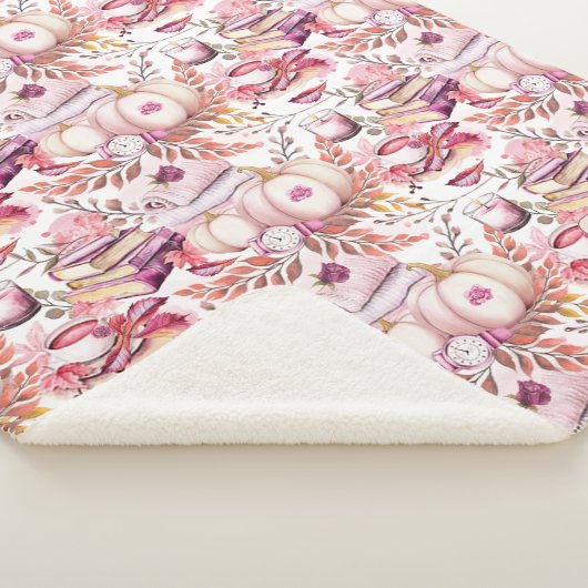 Couverture Sherpa Joli Shabby Chick Motif d'automne (3/4)