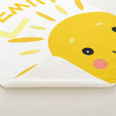 Couverture Sherpa Joli Soleil Jaune Nom Monogramme Bébé (3/4)