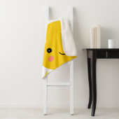 Couverture Sherpa Joli Soleil Jaune Nom Monogramme Bébé (En situation)