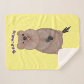Couverture Sherpa Joli sourire mignon dessin animé quokka (Devant (Horizontal))