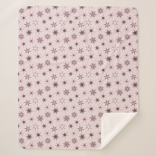 Couverture Sherpa Joli Stars De Geo Rose - motif. (Devant)
