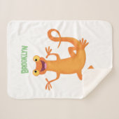 Couverture Sherpa Joli triton orangé joyeux (Devant (Horizontal))