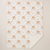 Couverture Sherpa Joli visage Hamster et Motif de fleurs roses (Devant)