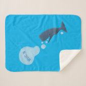 Couverture Sherpa Jolie baleine à sperme soufflant bulles dessin (Devant (Horizontal))