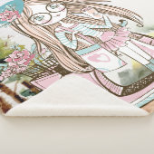 Couverture Sherpa Jolie fille Scooter Doodle Nom personnalisé (3/4)