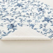 Couverture Sherpa Jolie Florale Bleue Blanche   (3/4)
