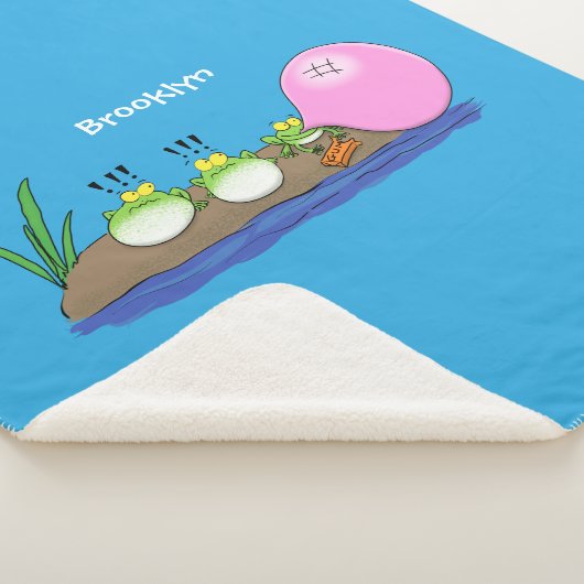 Couverture Sherpa Jolie grenouilles drôles bubblegum dessin animé il (3/4)