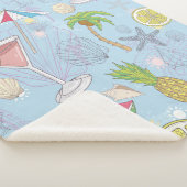 Couverture Sherpa Jolie illustration estivale motif avec pastèque,  (3/4)