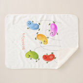 Couverture Sherpa Jolie jellybeans bondissant dessin animé (Devant (Horizontal))