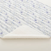 Couverture Sherpa Jolie Lavande blanc Fête des mariées à rayures flo (3/4)