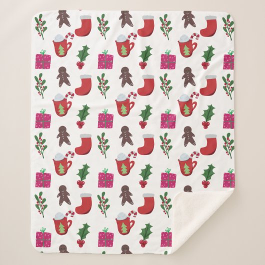 Couverture Sherpa Jolie Noël Chocolat chaud Vacances d'hiver (Devant)