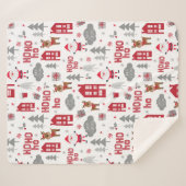 Couverture Sherpa Jolie Noël Père Noël Reindeer Vacances d'hiver (Devant (Horizontal))