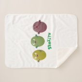 Couverture Sherpa Jolie olives joyeux chantant dessin animé (Devant (Horizontal))