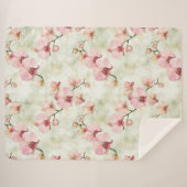 Couverture Sherpa Jolie Orchidée rose (Devant (Horizontal))