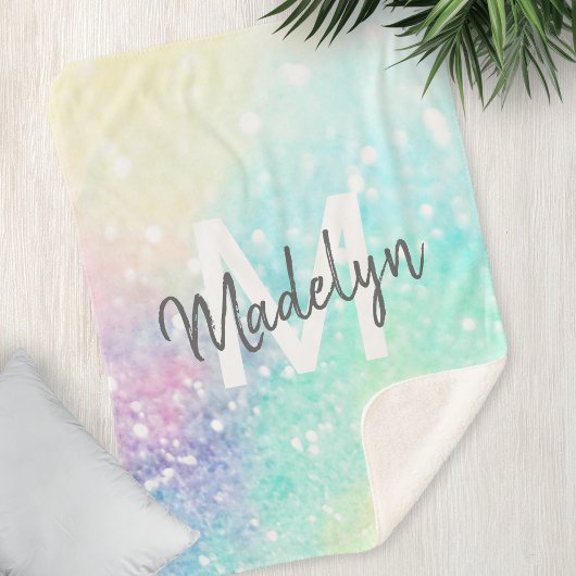 Couverture Sherpa Jolie Parties scintillant Holographique Iridescent