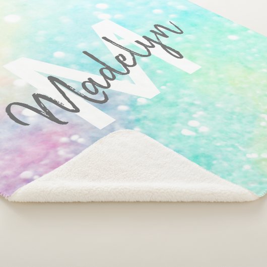 Couverture Sherpa Jolie Parties scintillant Holographique Iridescent (3/4)