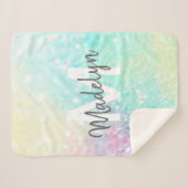 Couverture Sherpa Jolie Parties scintillant Holographique Iridescent (Devant (Horizontal))
