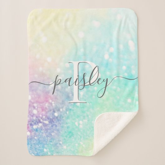 Couverture Sherpa Jolie Parties scintillant Holographique Iridescent (Devant)